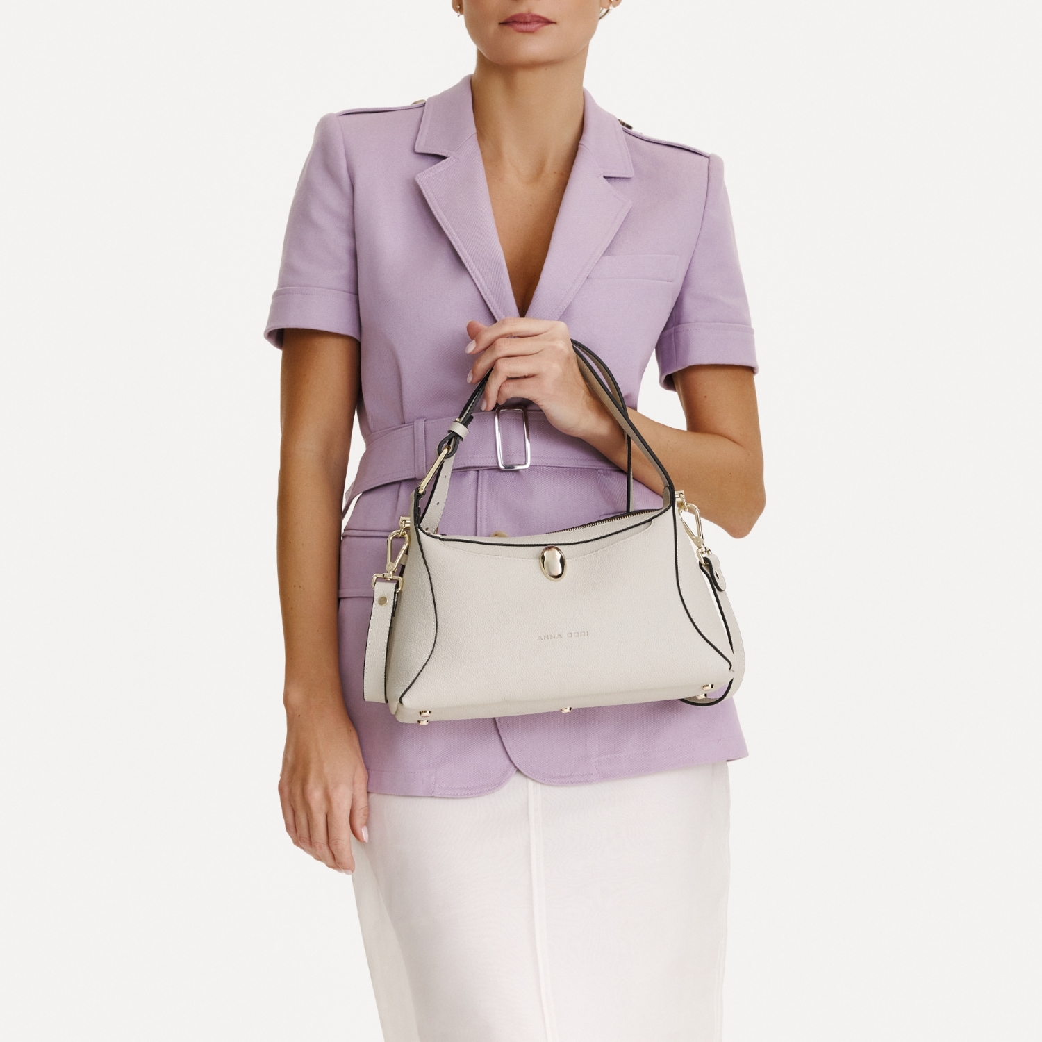 Picture of Women Leather Handbag LIORA 01 BOTTALATO PANNA