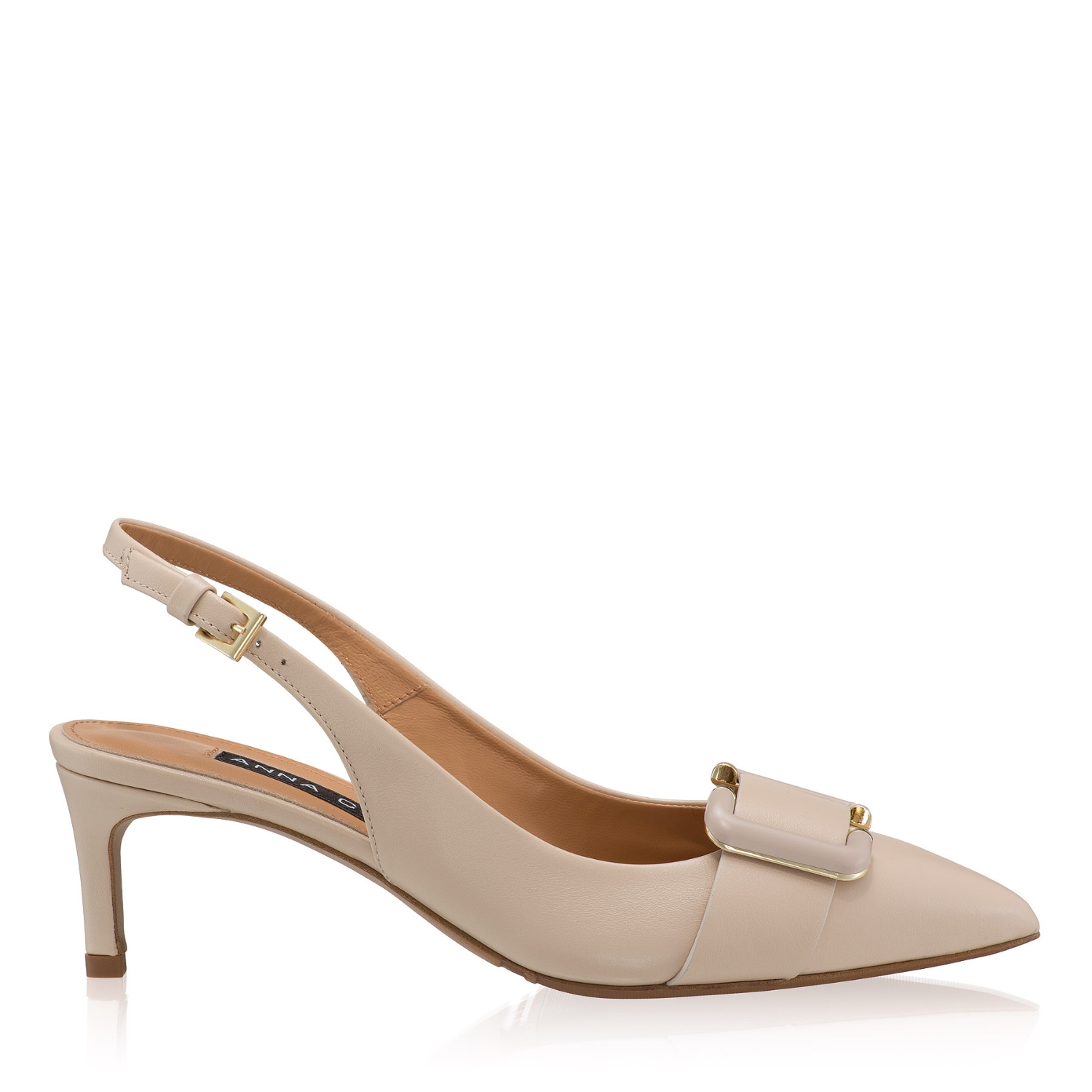 Picture of Mid-heel Slingback Pumps 8428 Vitello Bej