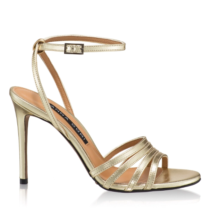 Picture of Women Leather Sandals 8443 Laminato Stamp Platino