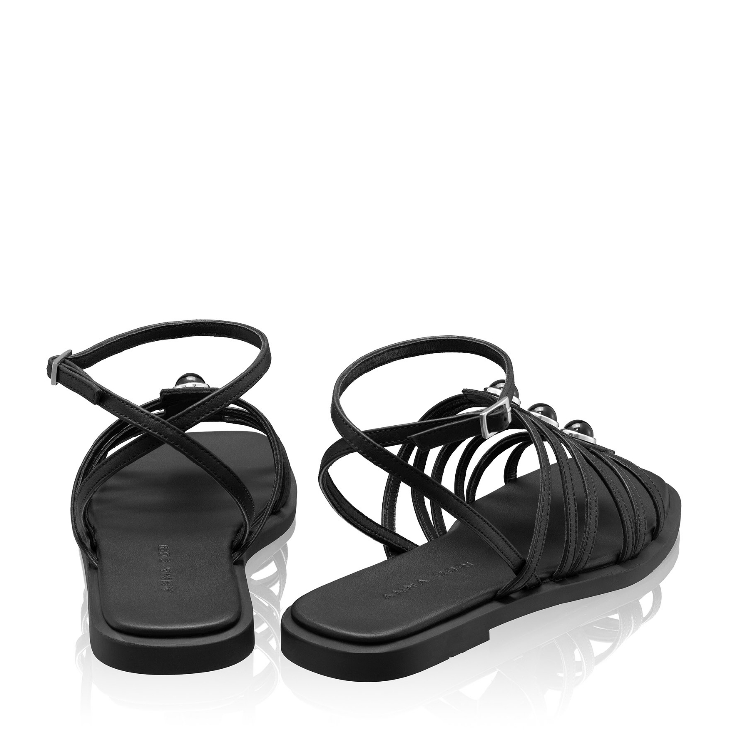 Picture of Women Leather Sandals 8365 Vitello Black