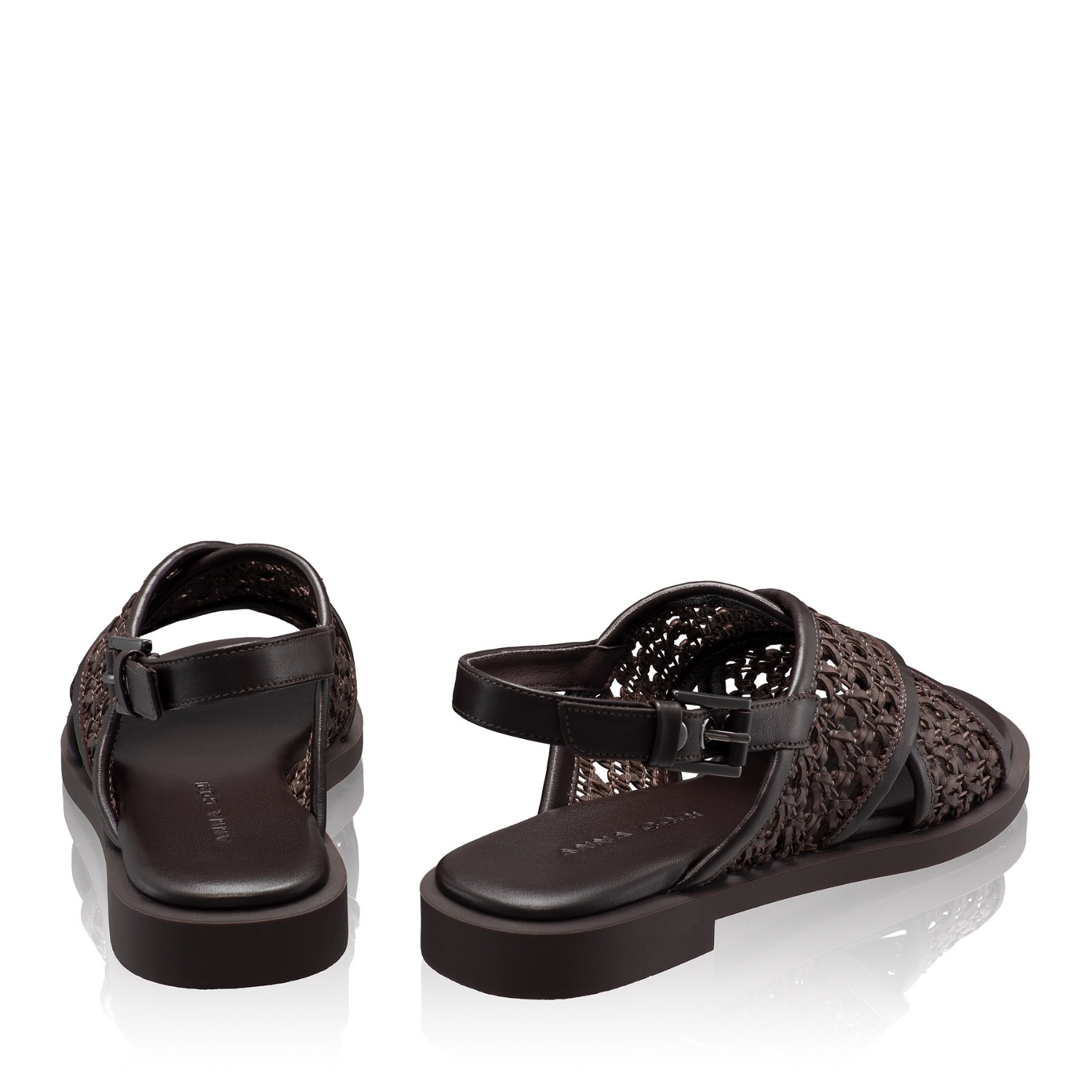 Picture of Women Leather Sandals 8380 Vitello+Intreccio T.Moro