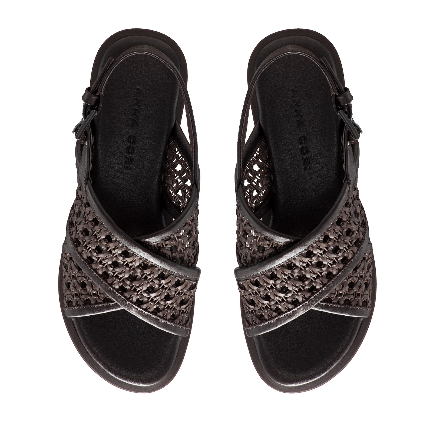 Picture of Women Leather Sandals 8380 Vitello+Intreccio T.Moro