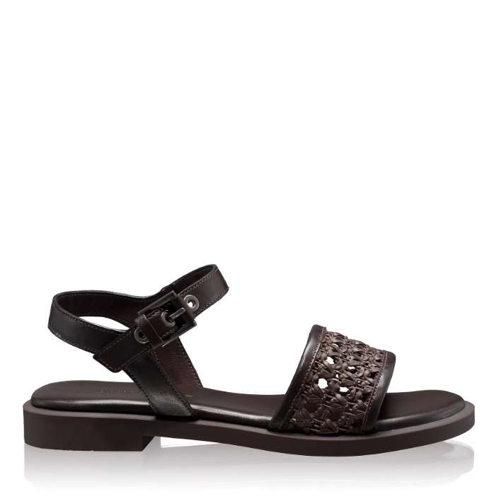 Picture of Women's leather sandals 8363 Vitello+Intreccio T.Moro