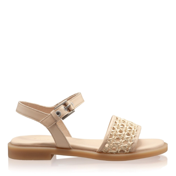 Picture of Women's leather sandals 8363 Vitello+Intreccio Beige