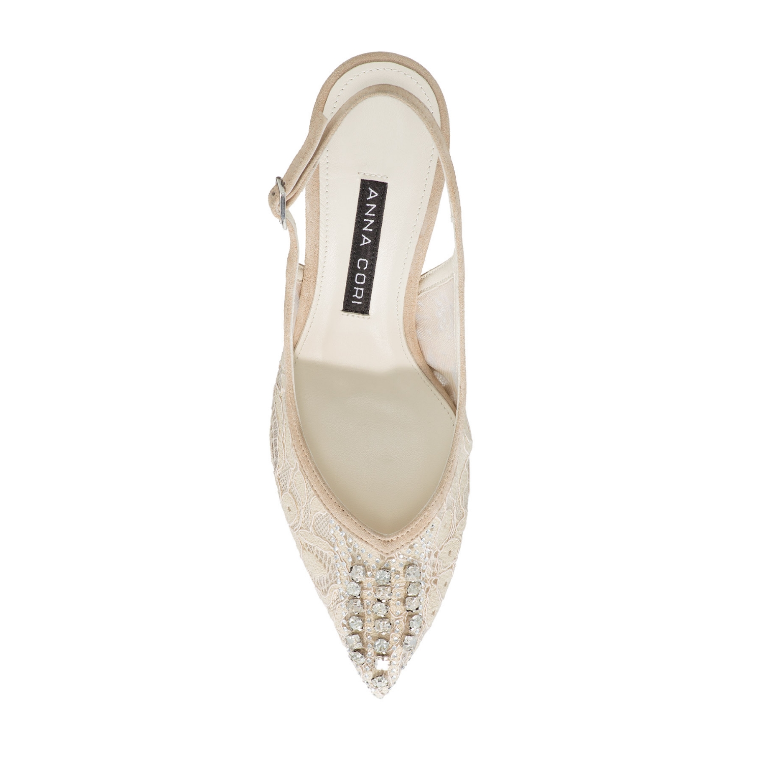 Picture of Mid-heel Slingback Pumps 8506 Camoscio+Rete Beige