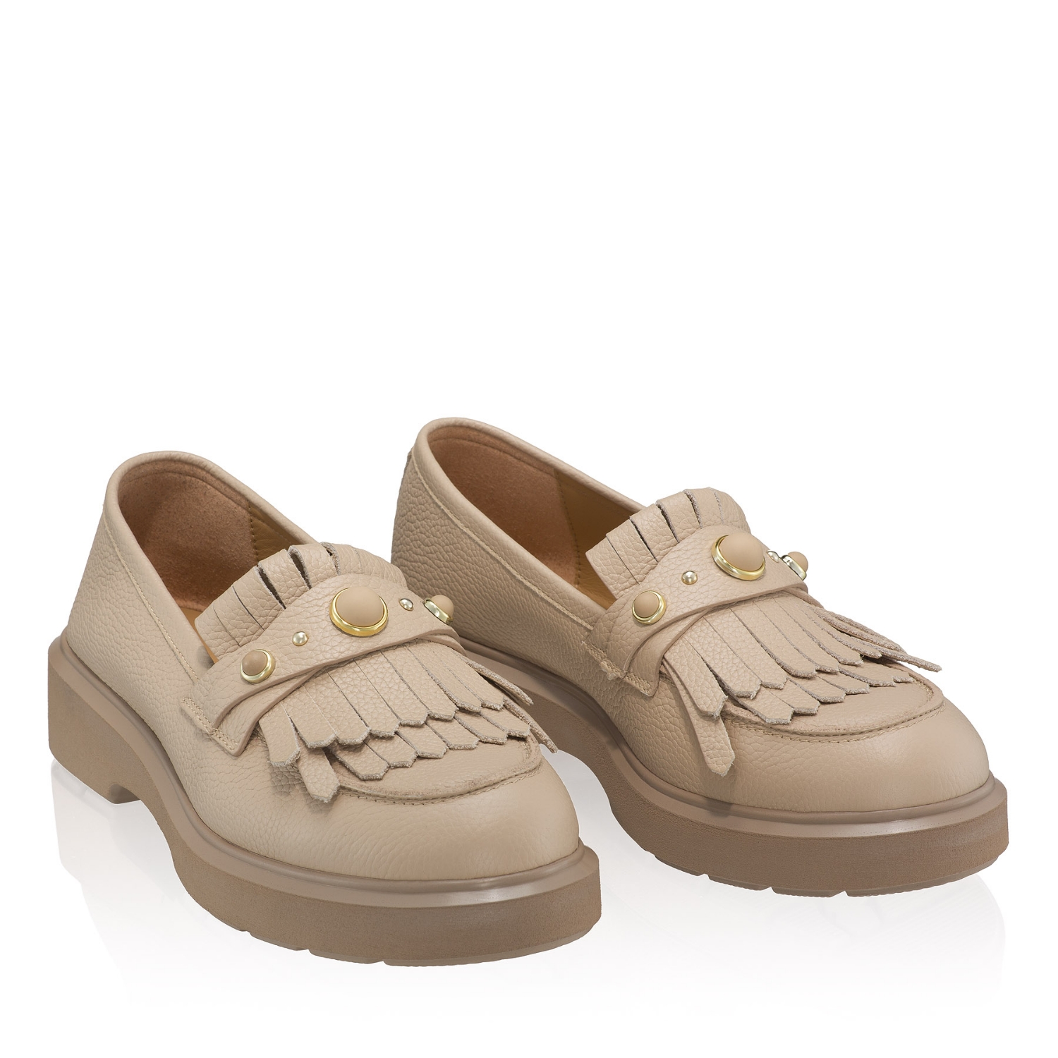pantofi piele naturala de dama fara toc Anna Cori