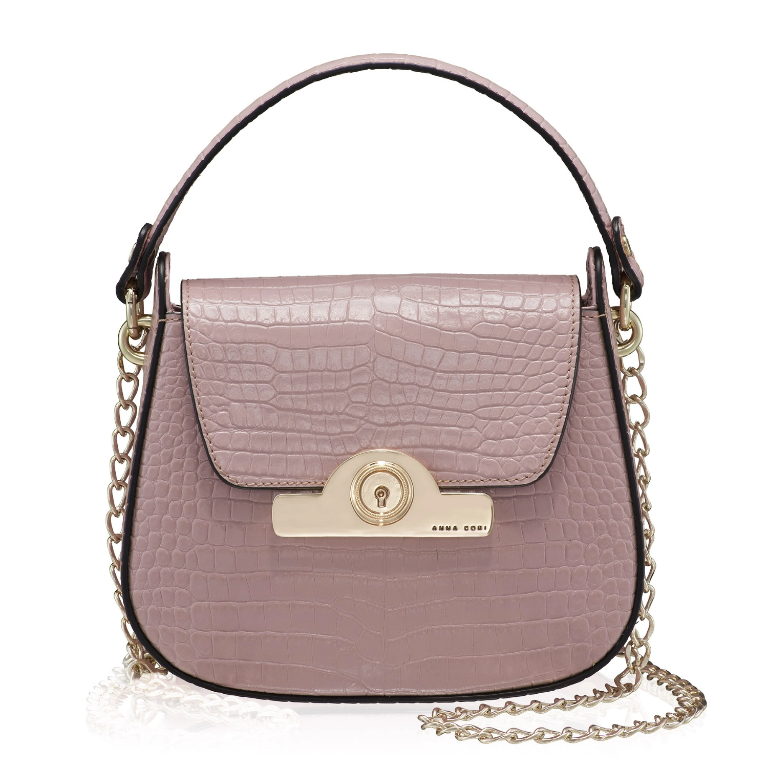 Picture of Women Leather Handbag DANYA CROCO PINK
